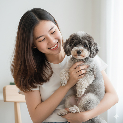 Chó Poodle bò sữa (Parti/bi-color) hiếm với giá bán cao hơn các màu phổ biến tại Việt Nam