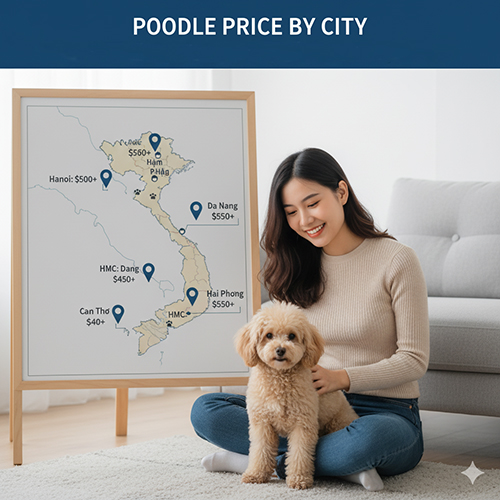 Giá chó Poodle tại TP.HCM, Hà Nội, Đà Nẵng, Cần Thơ, Hải Phòng – so sánh và lưu ý