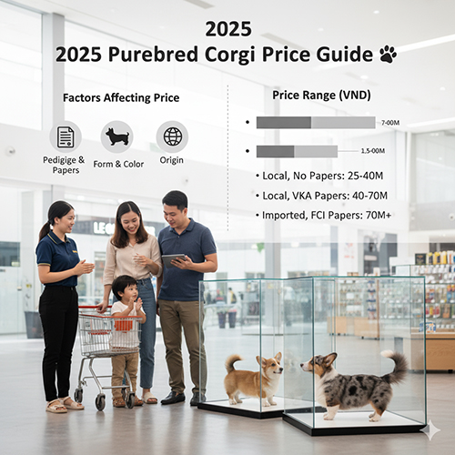 Giá Corgi thuần chủng 2025 – khung tham khảo theo giấy tờ, xuất xứ, dòng giống