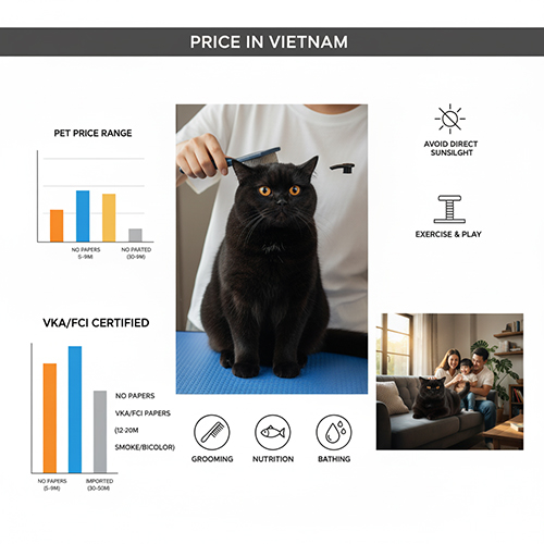 Giá mèo Anh lông ngắn đen tại Việt Nam theo từng phân khúc