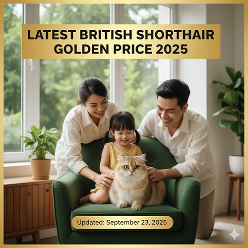 Giá mèo Anh lông ngắn golden mới nhất 2025 – bảng giá cập nhật chi tiết