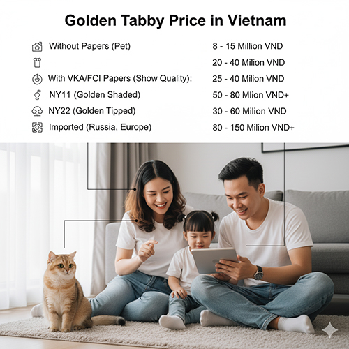 Bảng giá mèo Anh lông ngắn Golden Tabby tại Việt Nam theo từng phân khúc từ pet đến nhập khẩuBảng giá mèo Anh lông ngắn Golden Tabby tại Việt Nam theo từng phân khúc từ pet đến nhập khẩu