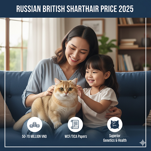 Giá mèo Anh lông ngắn nhập Nga 2025 với đặc điểm ngoại hình, giấy tờ và sức khỏe nổi bật