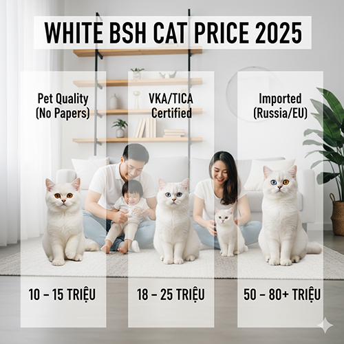 Giá mèo Anh lông ngắn trắng mới nhất năm 2025
