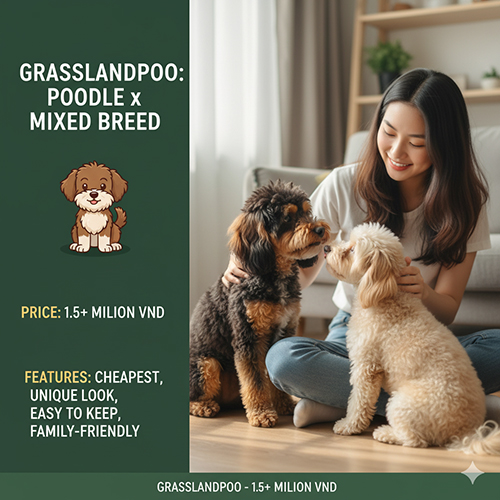 Giá chó Poodle lai chó cỏ 2025 – Grasslandpoo từ 1.5 triệu đồng