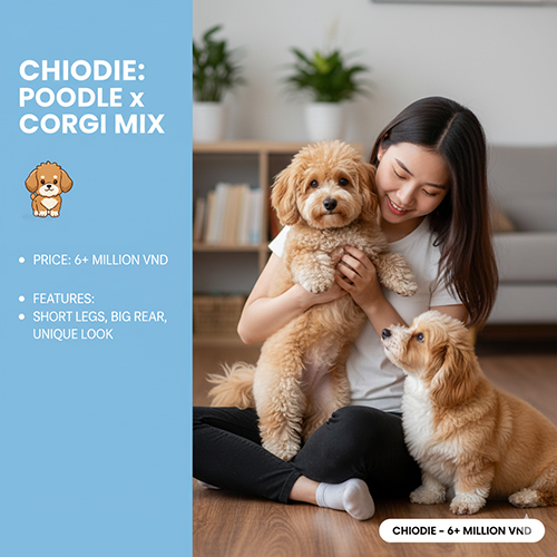 Giá chó Poodle lai Corgi 2025 – Chiodie từ 6 triệu đồng