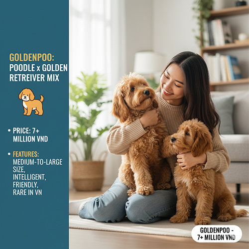 Giá chó Poodle lai Golden 2025 – Goldenpoo từ 7 triệu đồng
