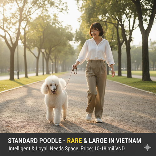 Giá Standard Poodle 2025 – Size lớn nhất, hiếm tại Việt Nam, thông minh và trung thành