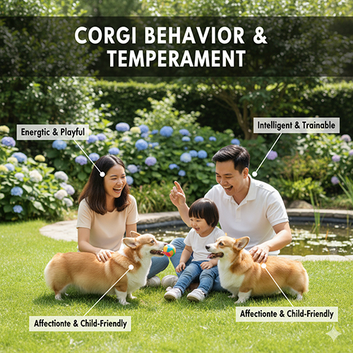 Hành vi & tính khí chó Corgi – thông minh, tình cảm, năng động, đôi khi bướng bỉnh nhưng thân thiện với trẻ nhỏ