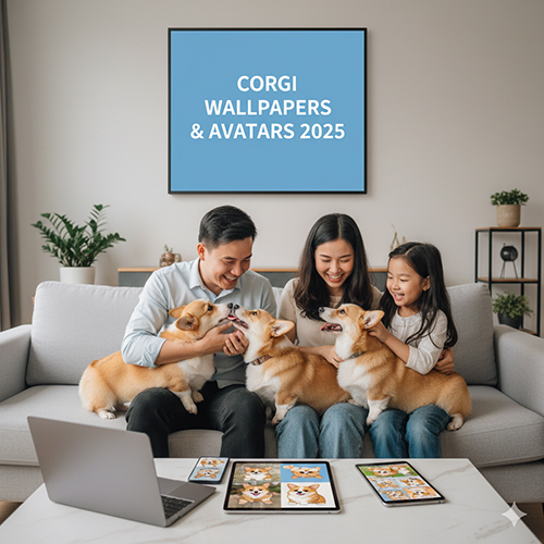 Hình nền và avatar chó Corgi dễ thương cho điện thoại và máy tính