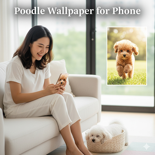 Hình nền chó Poodle dễ thương cho điện thoại di động