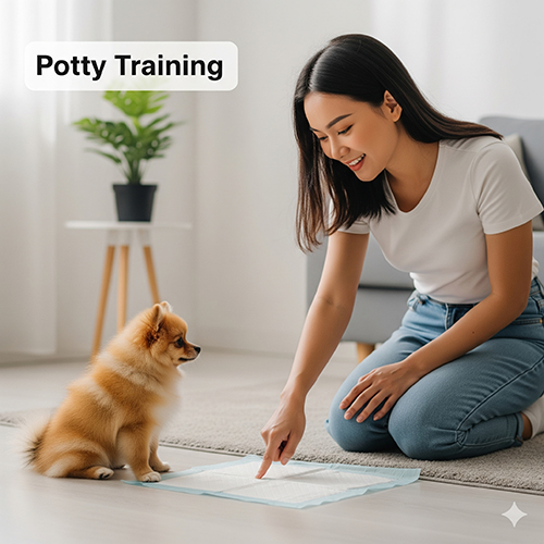 Huấn luyện chó Phốc Sóc 2 tháng tuổi – tập đi vệ sinh đúng chỗ, làm quen vòng cổ dây dắt và xã hội hóa cơ bản