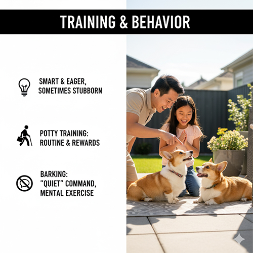 Huấn luyện & hành vi chó Corgi – thông minh nhưng bướng, dạy đi vệ sinh, kiểm soát sủa bằng lệnh “im”