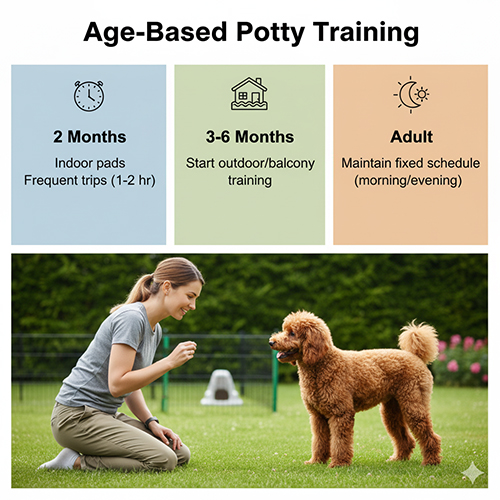 Cách huấn luyện chó Poodle đi vệ sinh đúng chỗ theo từng độ tuổi