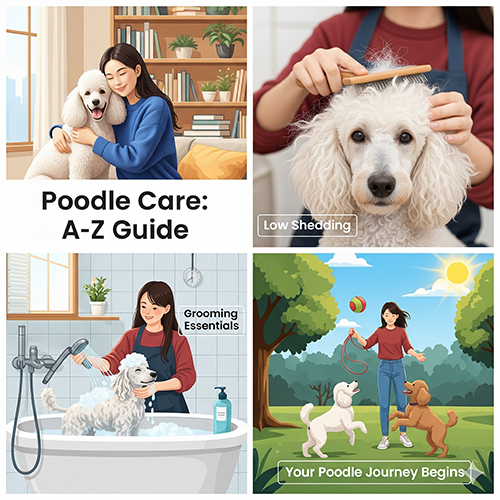 Hướng dẫn chăm sóc lông chó Poodle toàn tập từ A–Z: chải lông, tắm gội, cắt tỉa và chơi đùa.