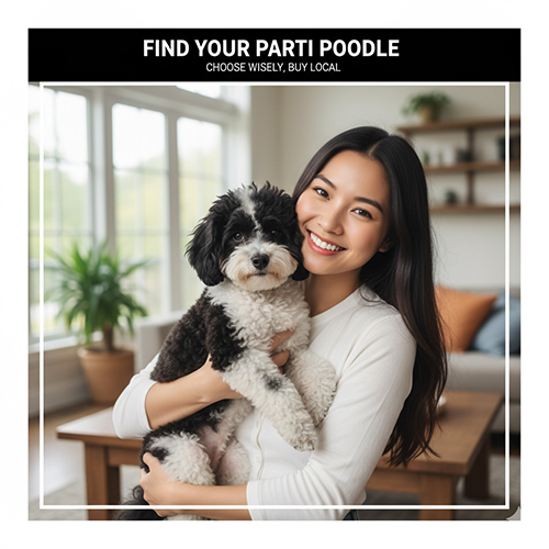 Chó Poodle bò sữa (Parti/bi-color) hiếm, độc đáo, nên chọn mua tại trại chó uy tín để đảm bảo chất lượng