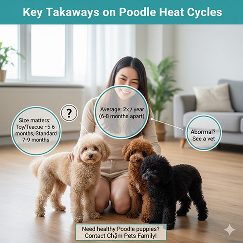 Kết luận và lưu ý về chu kỳ động dục của Poodle