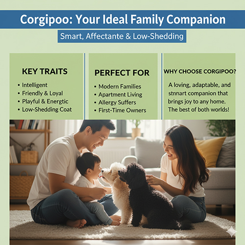 Corgipoo – Kết hợp thông minh & đáng yêu giữa Corgi và Poodle