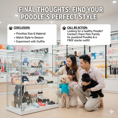 Gia đình mua sắm quần áo cho chó Poodle tại cửa hàng – kết luận và lời kêu gọi hành động