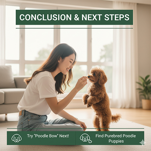Kết luận và gợi ý tiếp theo khi dạy chó Poodle đi bằng 2 chân