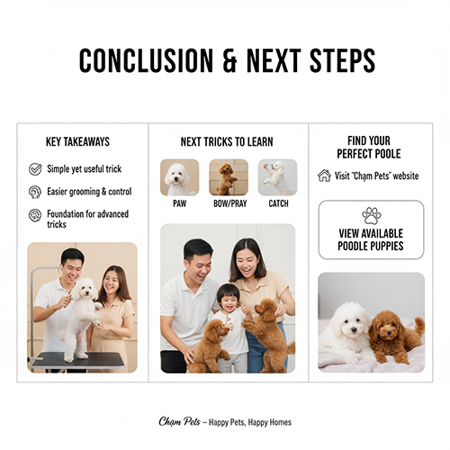 Kết luận và gợi ý tiếp theo khi dạy chó Poodle đứng