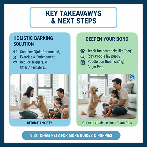Kết luận và gợi ý tiếp theo khi dạy chó Poodle không sủa
