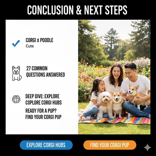 Kết luận FAQ Corgi – trả lời 27 câu hỏi phổ biến, gợi ý hub chuyên sâu và trang bán chó Corgi
