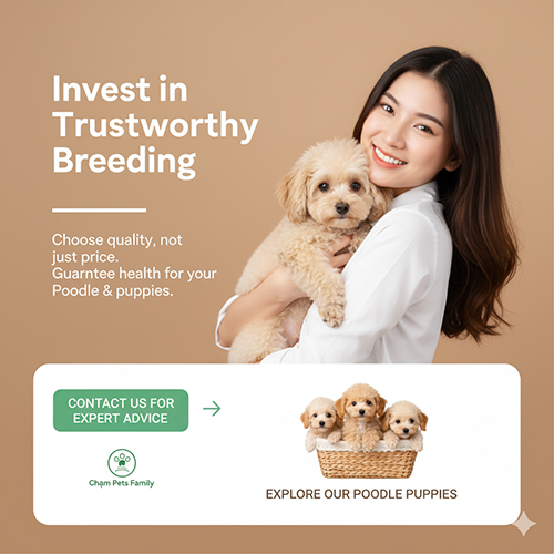 Kết luận về giá phối giống Poodle – chọn nơi uy tín với hợp đồng minh bạch, bảo hành đậu và tư vấn từ Chạm Pets Family