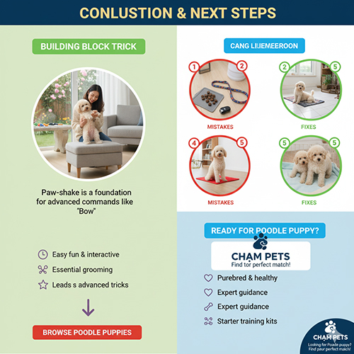 Kết luận và gợi ý tiếp theo khi huấn luyện chó Poodle trick bắt tay