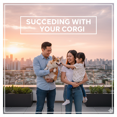 Gia đình hạnh phúc cùng chó Corgi sau quá trình huấn luyện thành công 🐶❤️