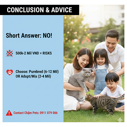 Gia đình vui chơi cùng mèo xám và mèo mướp ngoài sân vườn, minh họa lời khuyên không nên mua mèo Anh lông ngắn giá sinh viên 500k–2 triệu.