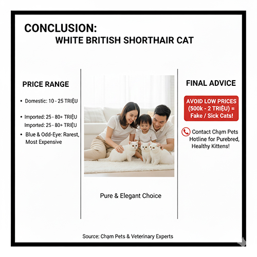 Kết luận và lời khuyên khi mua mèo Anh lông ngắn trắng