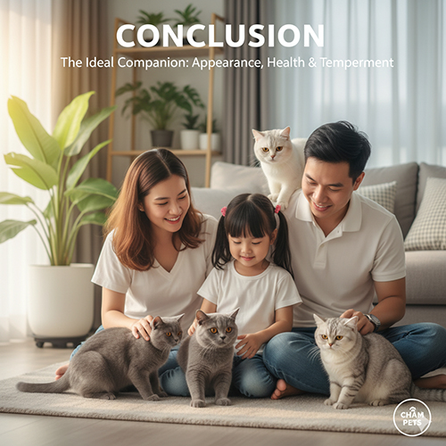 Kết luận về mèo Anh lông ngắn – giống mèo ngoại hình dễ thương, khỏe mạnh và hiền lành