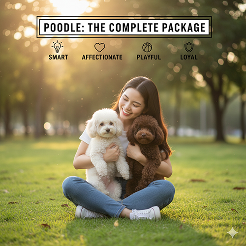 Kết luận tính cách chó Poodle – Thông minh, Tình cảm, Tinh nghịch, Trung thành