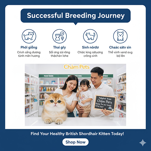 Kết luận và CTA về sinh sản mèo Anh lông ngắn (British Shorthair – ALN) tại Chạm Pets