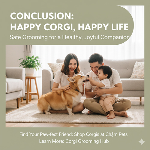 Kết luận chăm sóc và tắm cho chó Corgi giúp bé sạch sẽ, khỏe mạnh, thơm tho và hạnh phúc