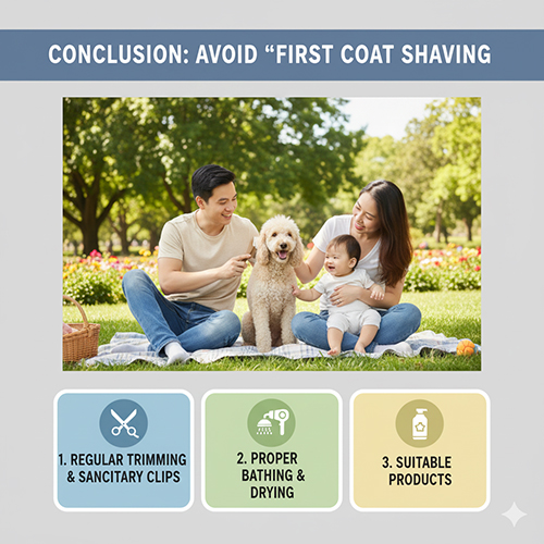 Kết luận: Tránh cạo lông máu cho Poodle, thay vào đó duy trì grooming chuẩn và chăm sóc đúng cách