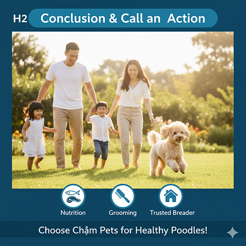 Kết luận & Call to Action – Bí quyết giúp chó Poodle có bộ lông đẹp nhờ dinh dưỡng và chăm sóc toàn diện