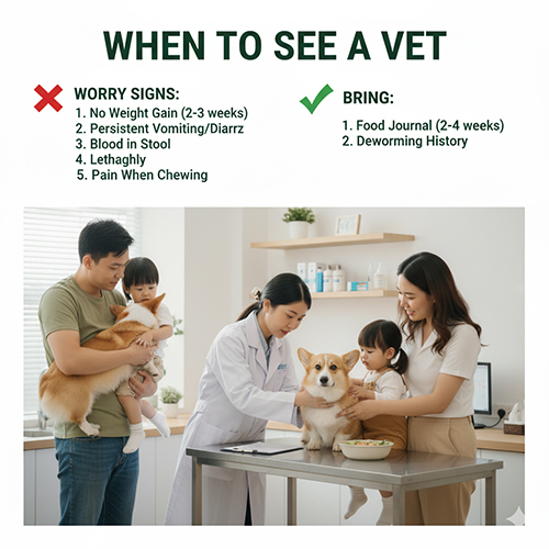 Bác sĩ thú y kiểm tra chó Corgi khi có dấu hiệu bất thường về sức khỏe