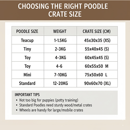 Bảng kích thước chuồng chó Poodle chuẩn theo dòng Teacup, Tiny, Toy, Mini và Standard