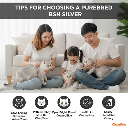 Kinh nghiệm chọn mua mèo Anh lông ngắn silver thuần chủng chuẩn đẹp