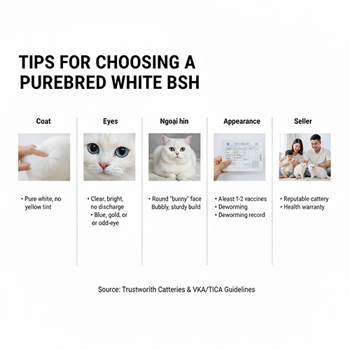 Kinh nghiệm chọn mua mèo Anh lông ngắn trắng thuần chủng