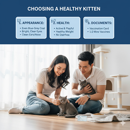 Kinh nghiệm chọn mua mèo Anh lông ngắn xám xanh chuẩn đẹp