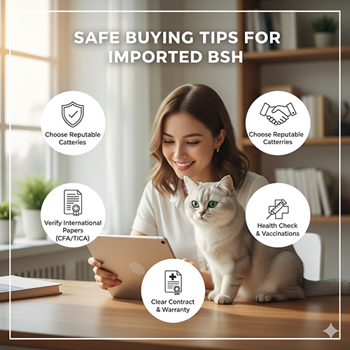 Kinh nghiệm mua mèo Anh lông ngắn nhập khẩu an toàn với giấy tờ quốc tế, kiểm tra sức khỏe và hợp đồng rõ ràng