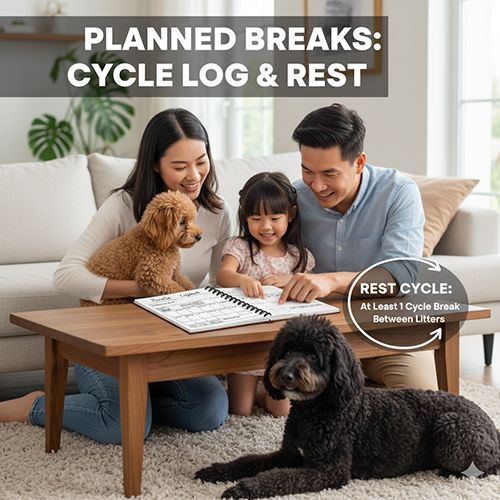 Lập lịch phối giống & nghỉ ngơi cho chó Poodle 🐩 – nên nghỉ ít nhất 1 chu kỳ
