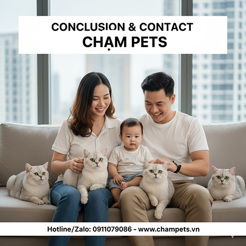 Gia đình và mèo Anh lông ngắn Silver Shaded & Shell, liên hệ Chạm Pets để được tư vấn chọn mèo thuần chủng