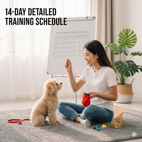 Lịch tập huấn luyện chó Poodle chi tiết trong 14 ngày cơ bản