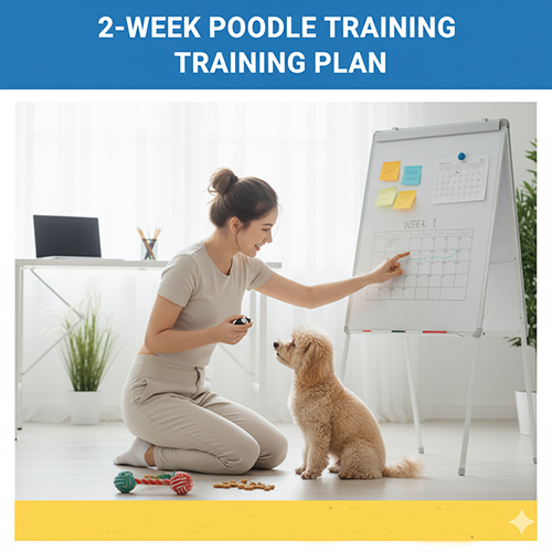 Lộ trình 2 tuần huấn luyện Poodle nghe lời với 6 lệnh cơ bản và nâng cao, từ ngồi – đứng – nằm đến bắt tay, lạy, đi 2 chân
