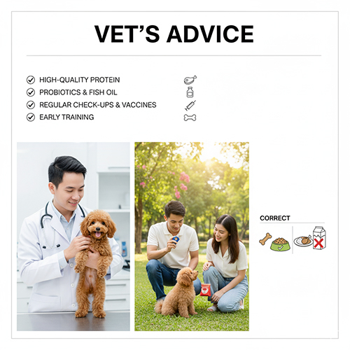 Lời khuyên từ bác sĩ thú y cho Poodle con – dinh dưỡng, bổ sung, tiêm phòng và huấn luyện