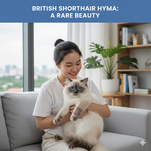 Mèo Anh lông ngắn Hyma (British Shorthair Colorpoint) hiếm với mắt xanh và bộ lông phối màu độc đáo